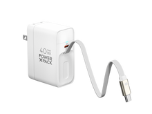 Load image into Gallery viewer, 40W GaN Dual Type-C Fast Charger with Built-In Type-C Cable
